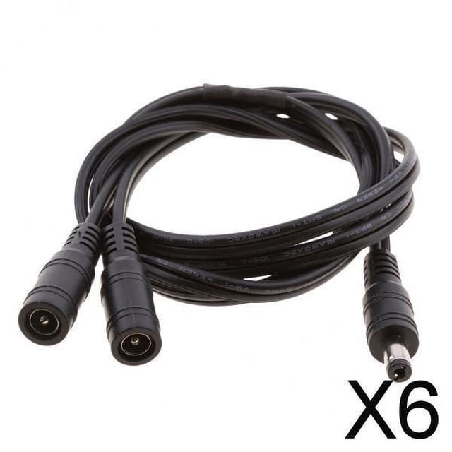 DYNWAVECA 3-6pack DC Power 5.5x2.1mm 1 Male Plug To 2 Female Jack Cable Splitter Adapter 6 Pcs