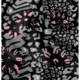 thumbnail image 1 of Soimoi Black Modal Satin Fabric Leopard Animal Skin Printed Fabric 1 Yard 42 Inch Wide, 1 of 6