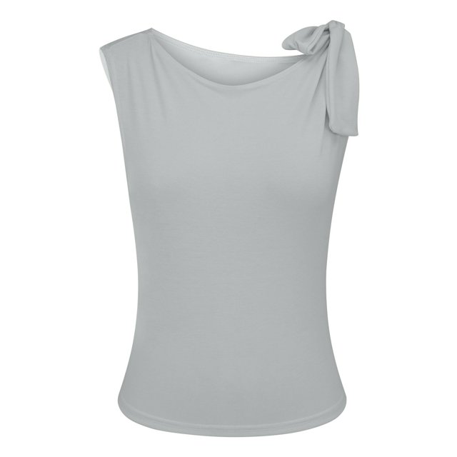 Duoif Débardeur pour Femmes Style de Rue Mode Col Incliné Sans Manches avec Coupe Ajustée et Gilet Décontracté Hauts de Printemps Offres I TG