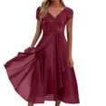thumbnail image 1 of FYEGRE Robes Formelles pour Femmes Invitées de Mariage avec Fente Cocktail Élégante Dentelle Longue Robe de Bal Bordeaux L, 1 of 6