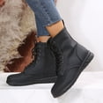 thumbnail image 4 of LSLJS Bottes à Lacets Unies Style Britannique à Fermeture Éclair Latérale, Talon Compensé Décontracté, Bottes pour Femmes, Bottines et Bottillons pour Femmes, Bottes pour Femmes, 4 of 5