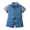 thumbnail image 3 of Birdeem Boys Short Sleeve Printing Shirts&Strap Shorts&Vest Three-Piece Set,Photography Performance Set, 3 of 9