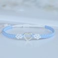 thumbnail image 3 of Heart Shape Peach Flower Woven Bracelet Cute Heart Shape Design Adjustable Sliver Transship Bracelets For Womens Girls, 3 of 3
