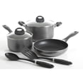 thumbnail image 1 of Oster Clairborne 7 Piece Aluminum Cookware Set W/ Kitchen Tools, Charcoal Grey with Bakelite handle, 1 of 5