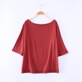thumbnail image 2 of Birdeem T-Shirt Femme Col Rond Couleur Unie Manches Courtes Ample, 2 of 12