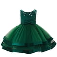 thumbnail image 1 of Robes pour Bébé Fille Robes Formelles pour Tout-Petit Robe Vert Foncé Filles Robe Chic pour Filles Robes pour Fille Taille 6-12 Mois, 1 of 9