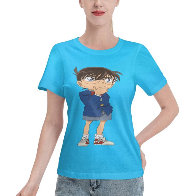 T-Shirt Basique à Manches Courtes pour Femmes Detective Conan Conan
