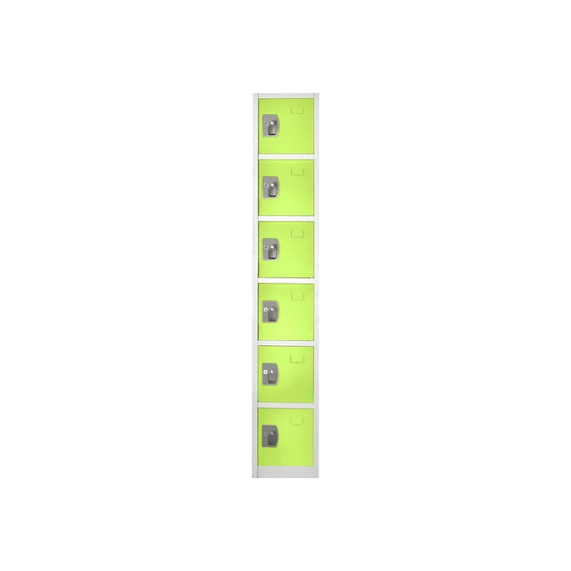 AdirOffice - Locker - 6 doors - 6 hooks - solid steel - green (pack of 4)