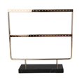 thumbnail image 2 of lionlar Personal Use Jewelry Display Stand Multi-layer Earring Stud Holder Marble Base, 2 Tier Black Base, 2 of 9