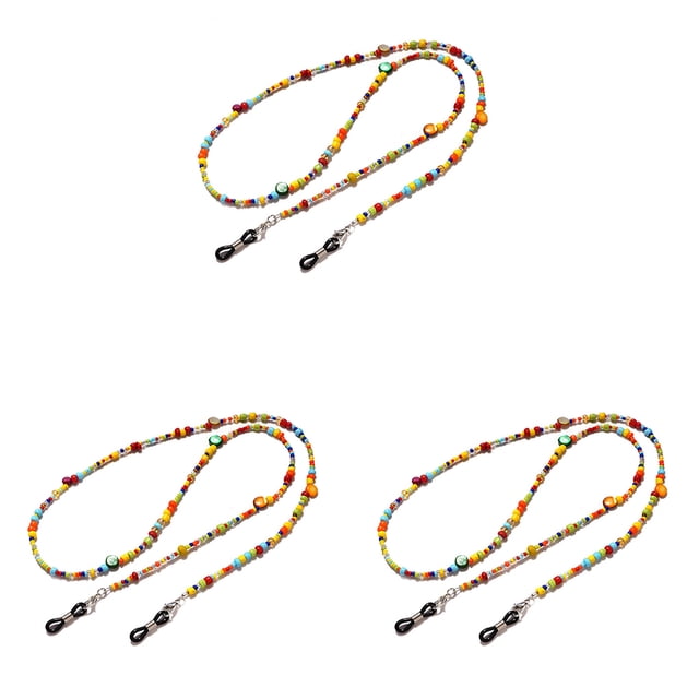 Decodeary Multicolor Glasses Shell Bead Eyeglass Chain Cute Reading Glasses Chains Eyeglasses Cord Portable Decorative Rope Men 1Set