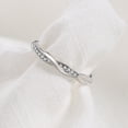 thumbnail image 3 of Cross-Wound Zirconia Ring for Women, 5.7cm, Silver, 3 of 8