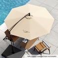 thumbnail image 2 of Gymax Parasol Déporté de Patio 10 Pi avec Base en X, Inclinaison Infinie et Rotation à 360° Beige, 2 of 10