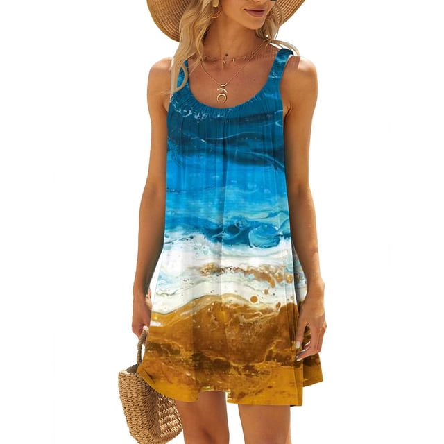 Styesk Robes d'Été pour Femmes Robe de Plage pour Femmes Paréo de Bikini Tenue de Plage Décontractée Vacances Courtes Robes d'Été