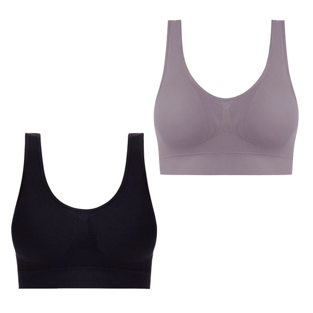 AherBiu 2pc Plus Size Sports Bras for Women Large Bust High Support Padded Bralettes Seamless Workout Underwear