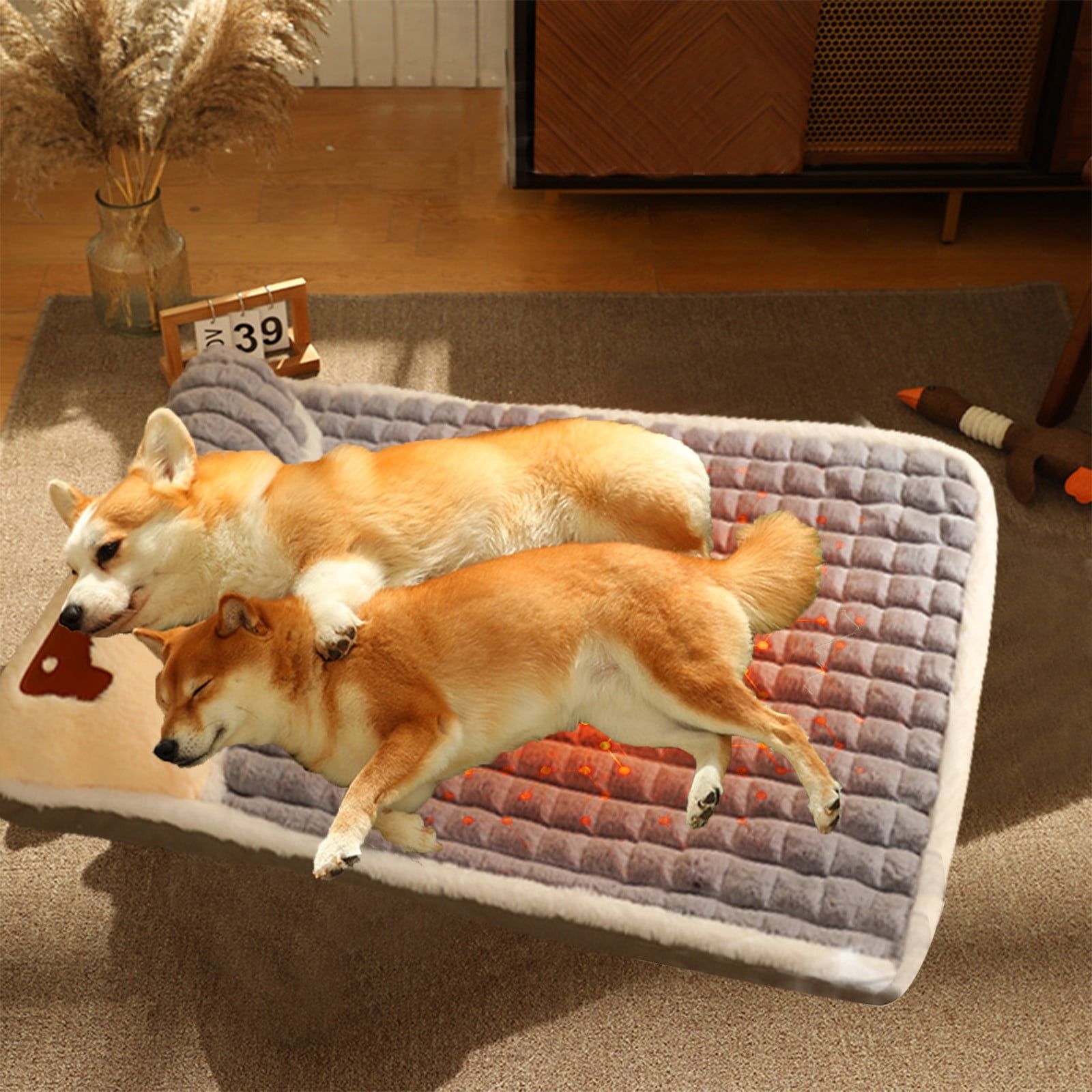 Birdeem Dog Beds for Large Dogs,Dog Beds for Medium Dogs,Stylish Dog Bed Mat Dog Crate Pad Mattress Reversible , Water Proof Linings, Removable Machine Washable Cover, Firm Support,Large Dog Bed