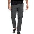 thumbnail image 1 of hoksml Mens Cargo Pants Relaxed Fit Casual Solid Color Elastic Waist Drawstring Multi Pockets Full Length Pants Sweatpants Jogger Work Trousers Summer Clearance, 1 of 8