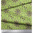 thumbnail image 2 of Soimoi Green Moss Georgette Fabric Floral Wreath Geometric Print Fabric by Yard 44 Inch Wide, 2 of 5