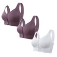 thumbnail image 1 of cfhntfmh 3pc Front Closure Bras for Women Mid Support Plus Size Bras Thin Wireless Bras Full Coverage T-Shirt Bralettes, 1 of 2