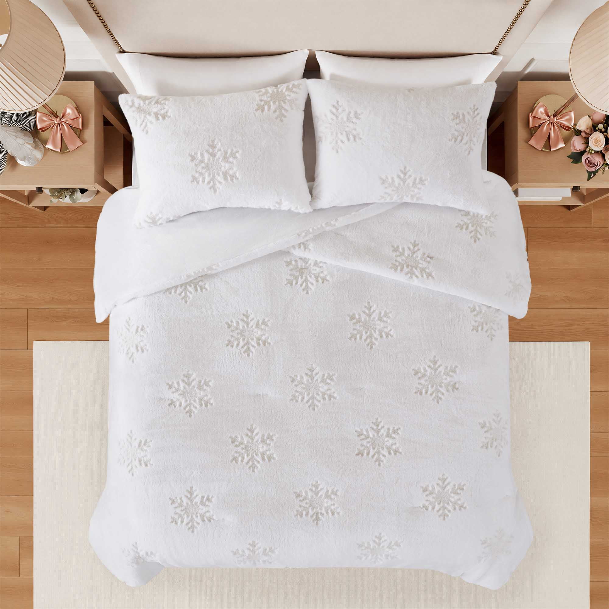Holiday Time Faux Fur 3-Piece Comforter Set