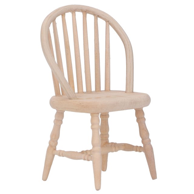 Dollhouse Wooden Chair 1:12 Scale Simple Design Modern Style Doll House Miniature Furniture