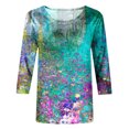 thumbnail image 4 of TIMIFIS Womens Tops 3/4 Sleeve Casual Loose Fit Tunic Tops Scoop Neck T-Shirt - Fall Savings Clearance, 4 of 5
