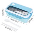 thumbnail image 3 of Wamans Bento Boxes Divided Lunch Box, Microwave Heated Plastic Lunch Box, Microwave Oven Student Meal Box Office Worker Portable Tableware Meal Box Clearance Items, 3 of 3