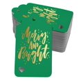 thumbnail image 1 of Inkdotpot Gold Foil Paper Hang Tags Merry And Bright Christmas Favor Tags 50 Pieces, 1 of 6