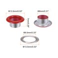 thumbnail image 2 of Unique Bargains 100PCS Grommets Eyelets 3/10 Inch (8mm) ID Hole Metal Self Backing Eyelet with Washers for Leather Red, 2 of 7