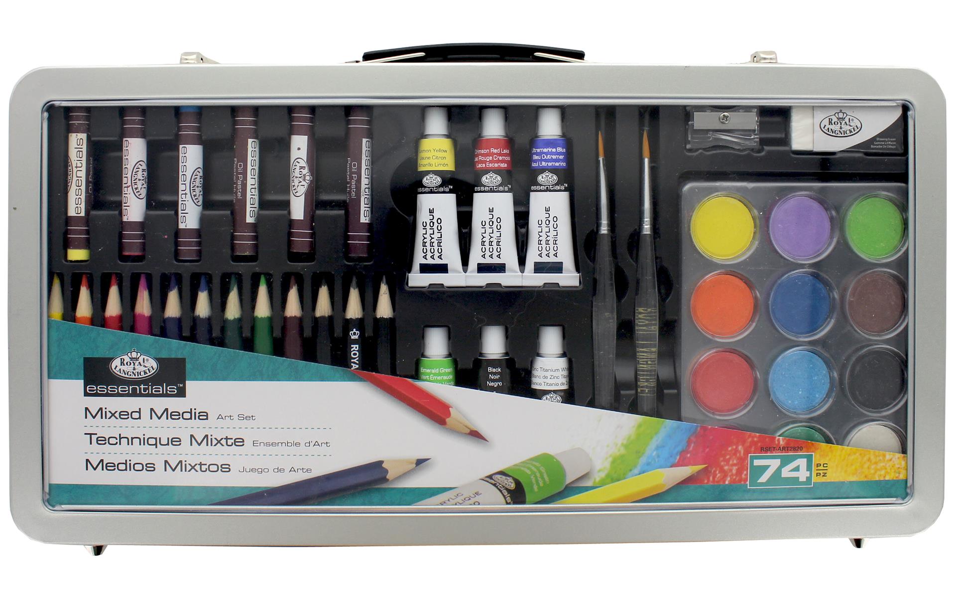 Royal Art Set Metal Case Mixed Media 74Pc