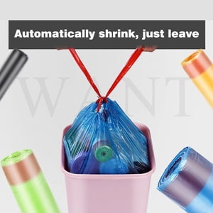 Wuztai Drawstring Garbage Bags, Automatic Closing Thickened Plastic Trash Bags, Leakproof Odor Sealing Kitchen Waste Bags for Home Office Bathroom