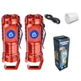 thumbnail image 1 of Meitianfacai Flashlight Bright Rechargeable Ultra-bright Small Portable Outdoor Lighting Shooting Household Mini Three-eye Small Steel 2pc, 1 of 4