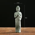 thumbnail image 4 of Ornement de Jardin Bouddha Debout Pierre en Résine Effet Zen Statue Extérieur Intérieur, 4 of 8