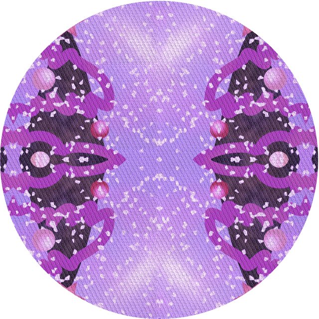 Ahgly Tapis Rond Lavable en Machine Intérieur Transitionnel Orchidée Foncée Violet, 4 Pieds Rond
