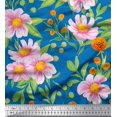thumbnail image 1 of Soimoi polyester Crepe Fabric Leaves & Wild Flower Decor Fabric Printed Yard 42 Inch Wide, 1 of 3
