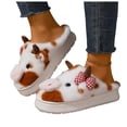 thumbnail image 4 of RXMEKW Pantoufles Chaudes pour Femmes, Pantoufles à Carreaux en Forme de Vache pour la Chaleur Intérieure, 4 of 9