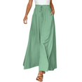 thumbnail image 1 of GZWYHT Wide Leg Pants,Palazzo Pants,Women's Wide Leg Pants Flowy Ruffle Solid Color Drawstring Waist Pants,Flowy Pants,High Waisted Pants,Sweatpants Women,Green 1,M, 1 of 4