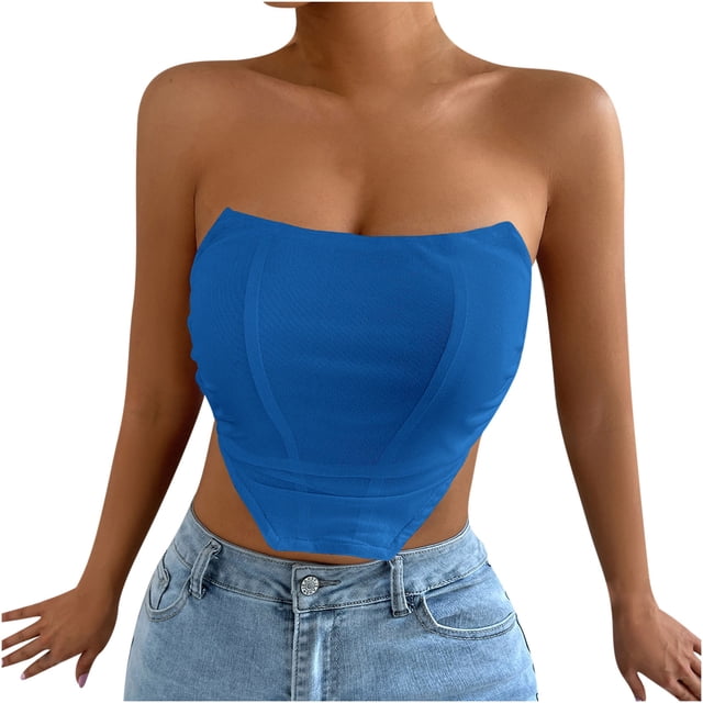 Birdeem Womens Fashion Solid Slim Backless Tanks Top Short Breast Wrap Vest