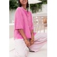 thumbnail image 4 of Gupgi Knitted Crop Cardigan for Women Short Sleeve Button Down Sweater Solid Color Ribbed Tops, 4 of 7