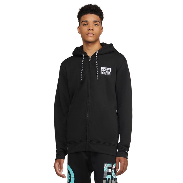 ECKO UNLTD Nomad Chandail à Capuchon Sherpa à Fermeture Éclair en Molleton de polyester Noir avec Poignets et Ourlet Côtelés, Fermeture Éclair Complète à l'Avant, Poches Passepoilées et logo ECKO sur la Poitrine Supérieure Gauche, Idéal pour Superpositions Décontractées par Temps Plus Frais.