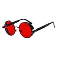thumbnail image 2 of lionlar Circle Round Sunglasses Men Women Goggles Round Lens Protection Black Red, 2 of 4