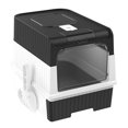 thumbnail image 4 of Tachiuwa Enclosed Litter Box, Foldable Large Litter Box, with Front Door Pull-out Drawer, Black, 4 of 9