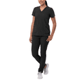 thumbnail image 1 of Adar Addition Go-Basic Scrub Set For Women - Slim V-Neck Scrub Top & Skinny Cargo Scrub Pants, 1 of 7