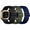 thumbnail image 1 of REQO Compatible avec Fitbit Versa 4 Bracelets pour Femme/Sense 2/Sense/Versa 3 Bracelets, Lot de 3 Bracelet de Sport en Nylon Extensible de Remplacement pour Fitbit Sense 2/Fitbit Versa 4 Bracelets Femmes Hommes, 1 of 7