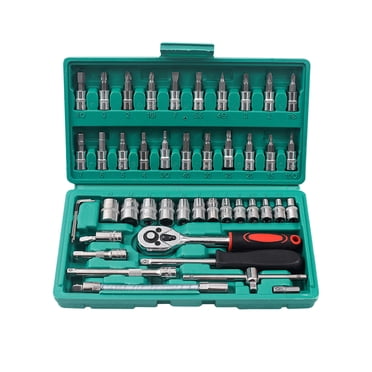 CEHVOM Ensemble de 46 Pcs de Clé de Prise Voiture Moto Ensemble d'Assurance Auto Ménage Xiaofei Ensemble de Combinaison d'Outils de Quincaillerie Liquidation
