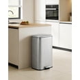 thumbnail image 1 of 30L Stainless Steel Step Trash Can – M618 Fluted Design, Soft Close Lid, Removable Bucket, Fingerprint-Proof, Odor Control, Anti-Slip Base, Stay-Open Lid, 35*29*61.5cm, 1 of 6