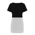 thumbnail image 2 of Pisexur Robe à Manches Courtes à Col Rond pour Femme, Robe Décontractée à Blocs de Couleur Imprimée à Manches Courtes à Col Rond pour Femme, Robe pour Femme, 2 of 4