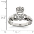 thumbnail image 2 of 925 Sterling Silver Cubic Zirconia Claddagh Ring, 2 of 2