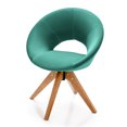 thumbnail image 1 of Costway Fauteuil d'Appoint Pivotant Moderne Mi-Siècle Fauteuil en Tissu Velours Salon Vert, 1 of 10