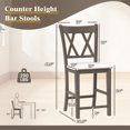 thumbnail image 3 of Gymax 2PCS Bar Stools 24''Counter Height Stools w/ Linen Fabric Upholstered Seat Gray, 3 of 9