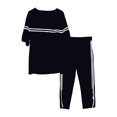 thumbnail image 3 of jinwen Femmes 2 Pièce Tenue Vêtements Col Rond Pull-Over avec Pantalon de Survêtement Manches Courtes, 3 of 8